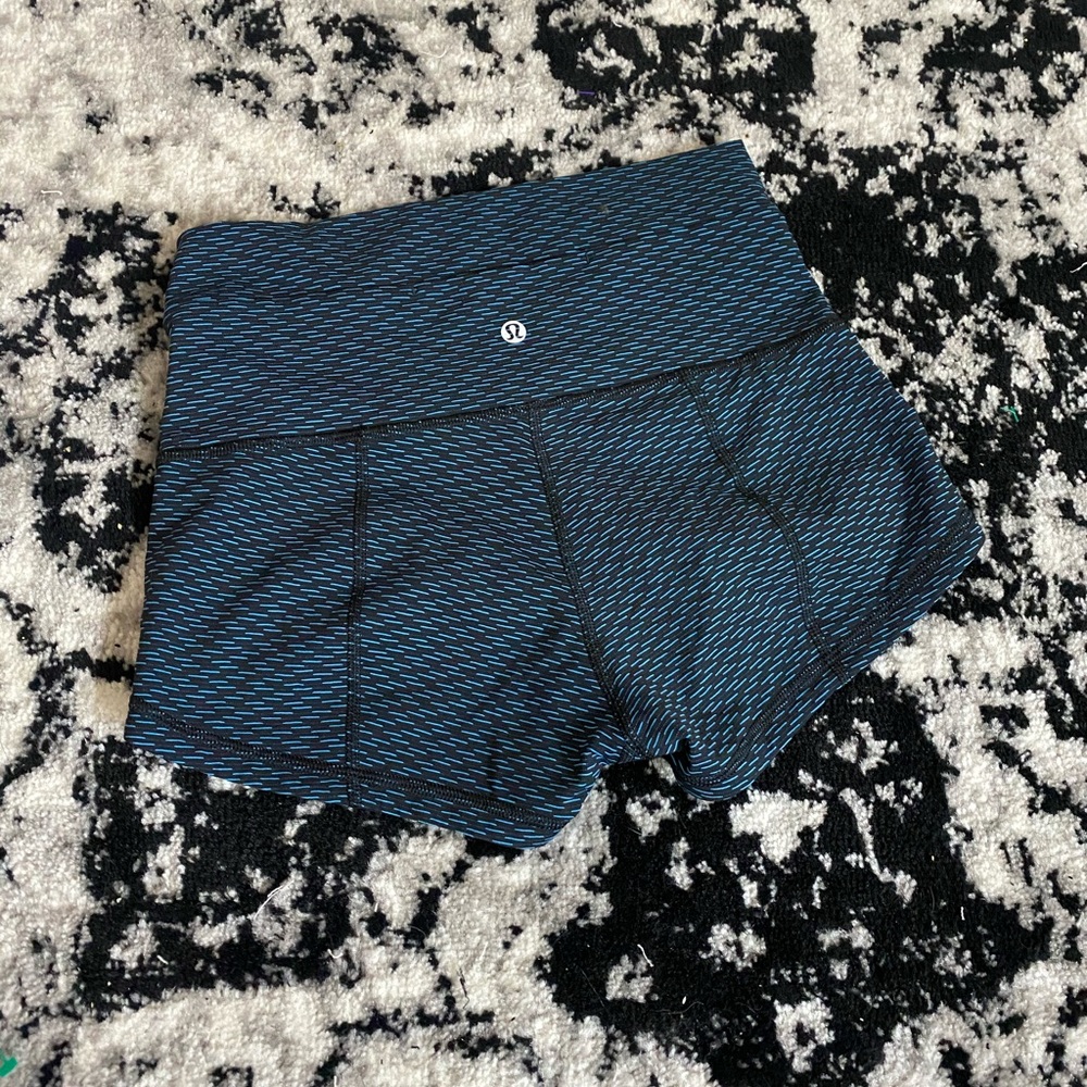 Lululemon spandex shorts high waisted black blue